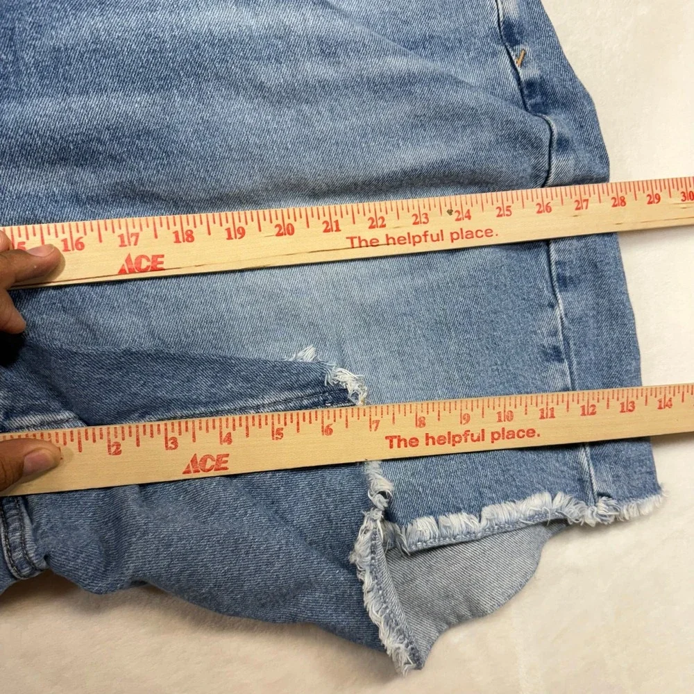 Good American 20W Plus Good Icon Denim Shorts Retro Distress Ripped Summer Beach - Picture 8 of 12